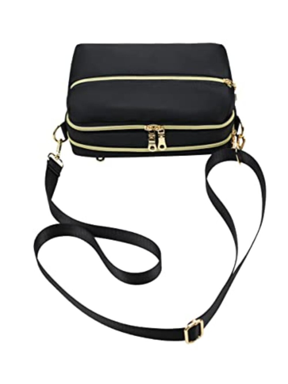 Nylon Crossbody Purse Multi-Pocket Roomy Shoulder Bag Adjustable Strap